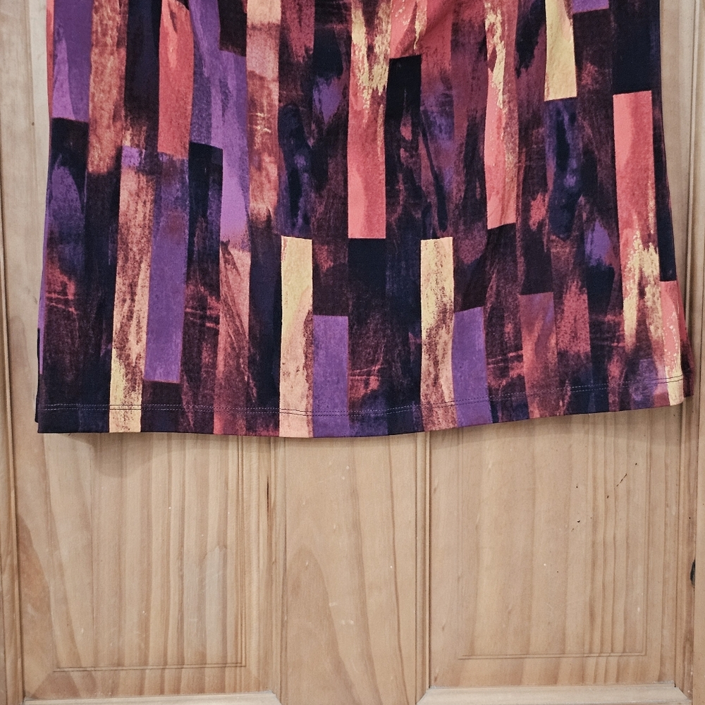 Calvin Klein Abstract Pattern Draped Neck Sleeveless Jersey Cami Tank Top - Picture 9 of 11
